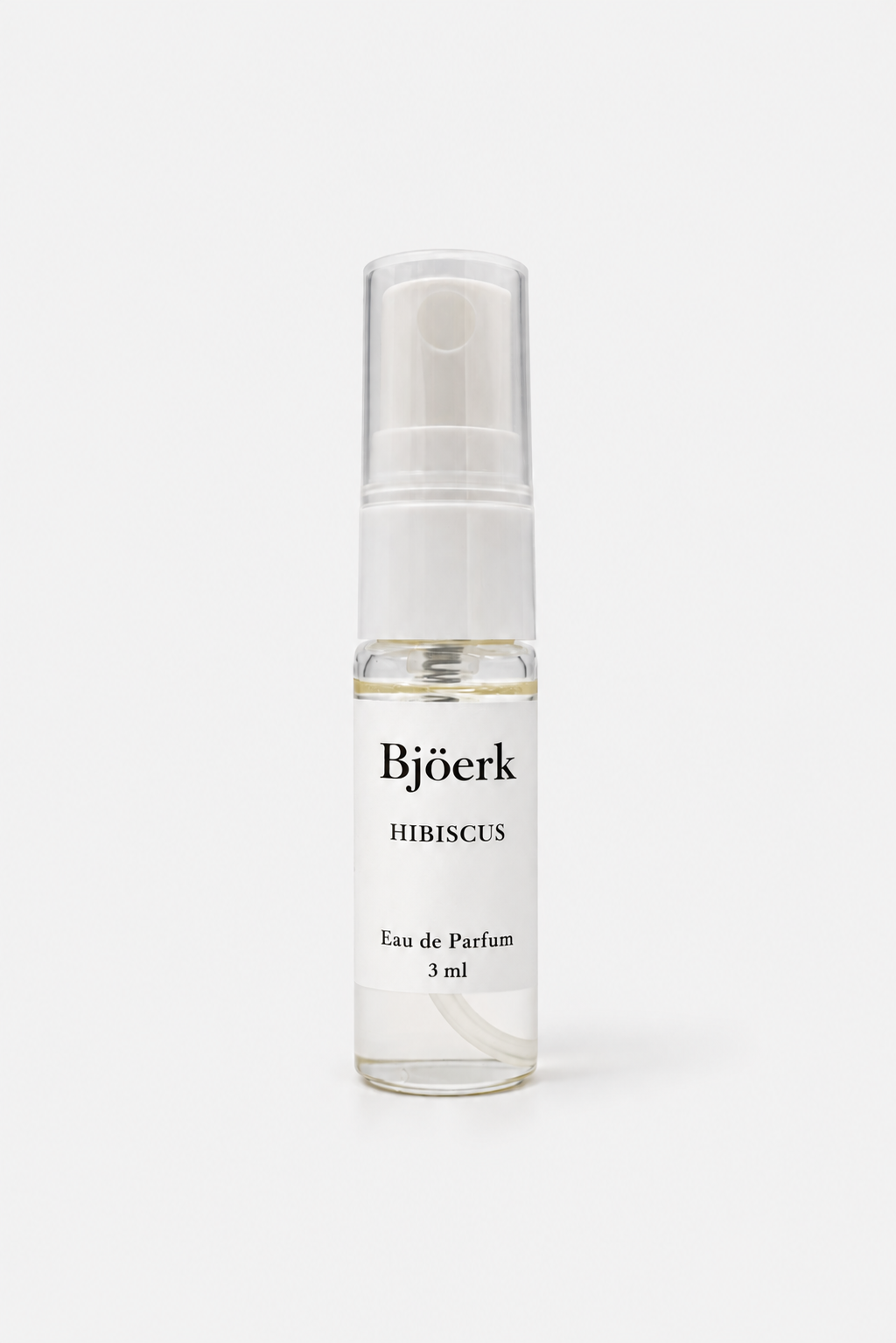 Bjöerk Hibiscus parfymtester 3ml – inspirerad av Hibiscus Mahajad. Blommig damparfym med hibiskus, damaskros och vanilj. Prova innan du köper fullstor flaska.